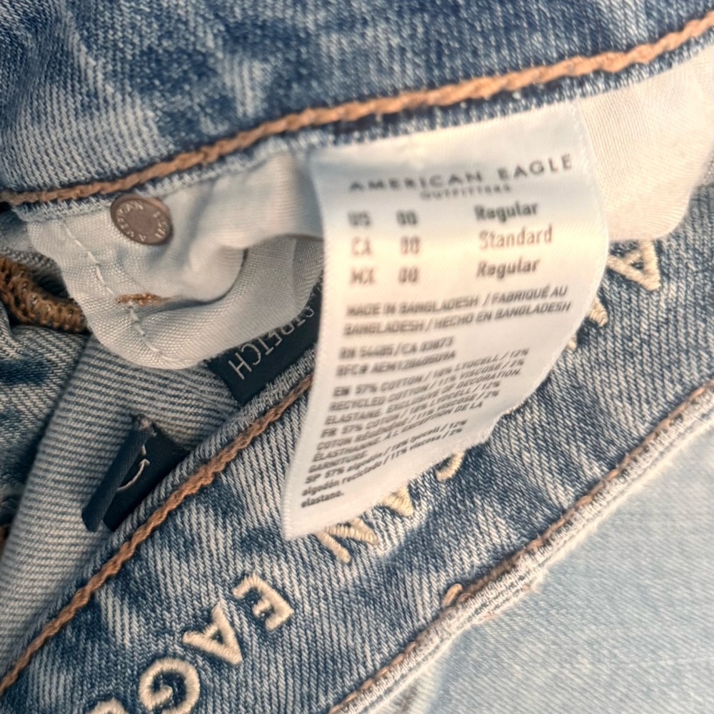American Eagle Super High Waist Baggy Wide Leg Cargo Jeans - Size 00 Regular - Picture 4 of 8